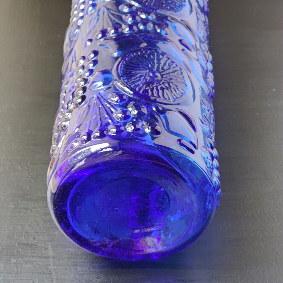 Vintage (80s or 90s) tall Cobalt Blue 💙 Glass Canister with hinged lid - Picture 3 of 14